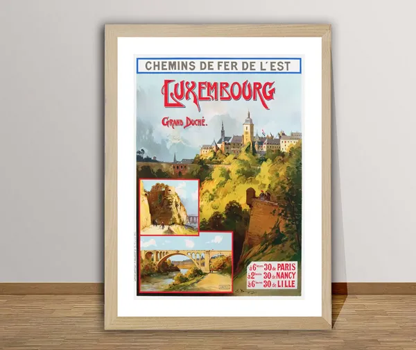 Luxembourg Grand Duche Vintage Travel Poster Print