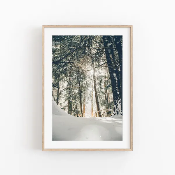 Winter Wonderland Snowy Trees Christmas Art Print