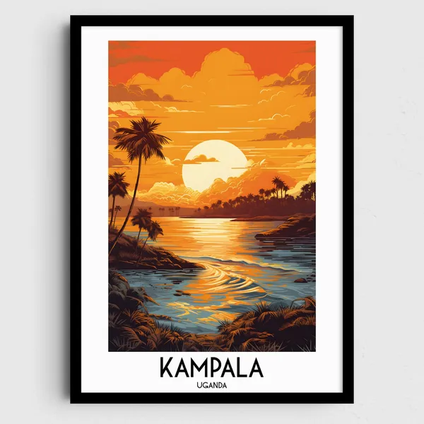 Kampala Travel Poster, Uganda Home Decor
