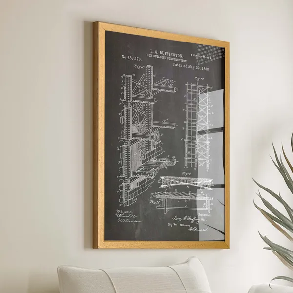 Iron Building Inventions Poster, Architectural History