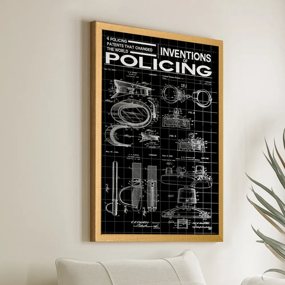 Inventions of Policing Patent Poster, Police Decor - Image 2