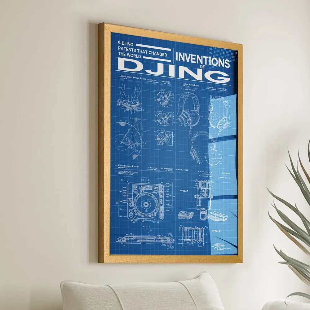 Inventions Of DJing Patent Poster, Music Room Decor - Image 2