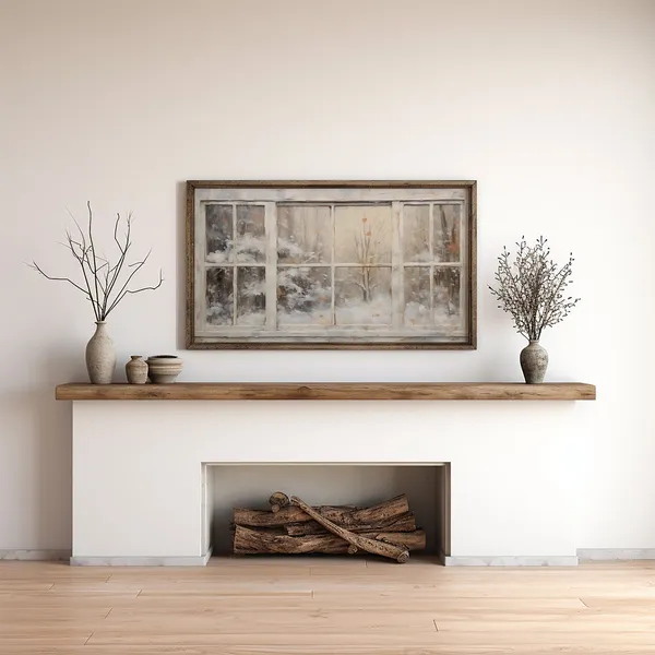 Winter Snow Window Christmas Art Print