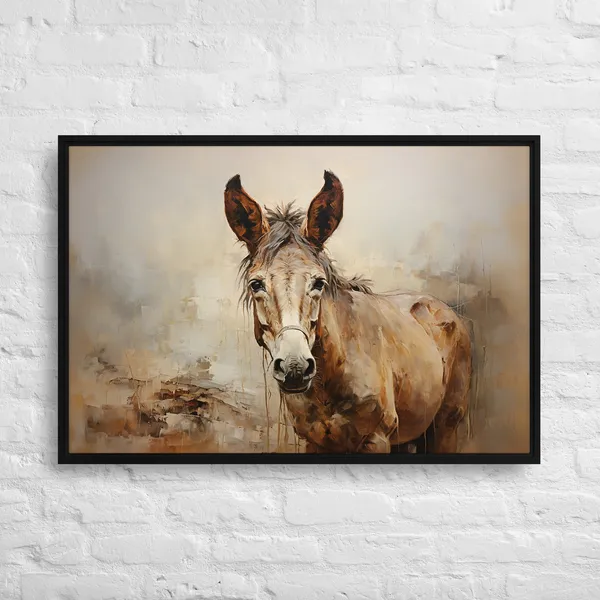 Bidtheewell Mule Art Print, Country Office Decor