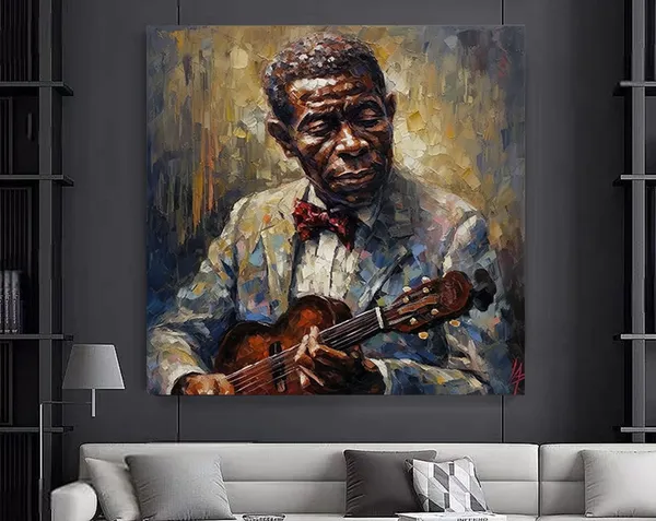 African Black Man Oil Painting Art Print