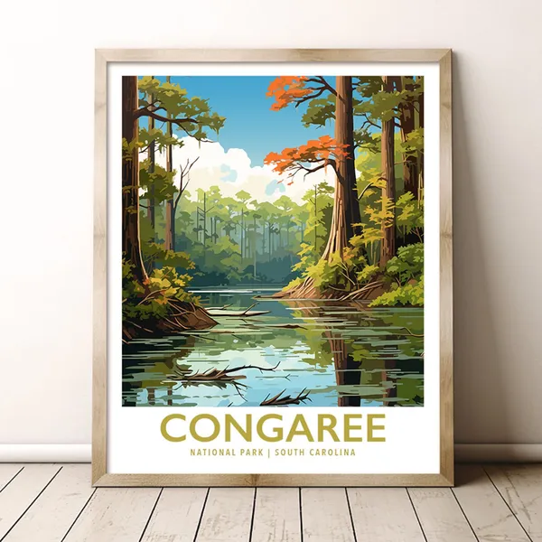 Congaree National Park South Carolina Travel Poster