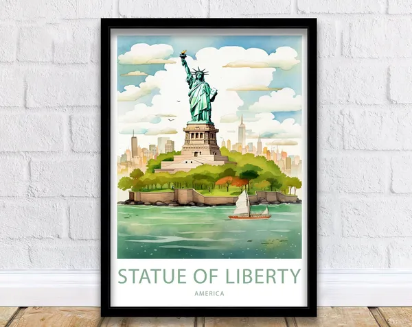 Statue Of Liberty Travel Poster, Landmark Wall Art