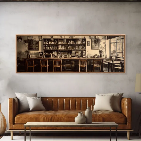 Old Timey Western Bar Sepia Art Print, Kitchen Wall Art
