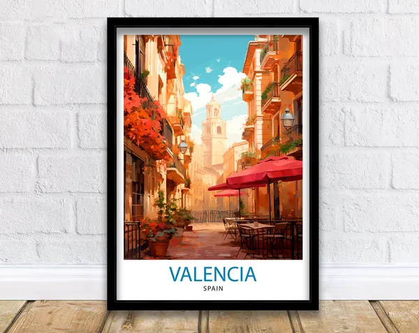 Valencia Travel Poster, Spain City Wall Decor