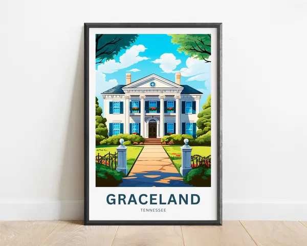 Graceland Travel Poster, Tennessee Wall Art
