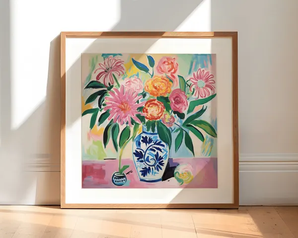 Vase Of Flowers Vintage Botanical Floral Art Print