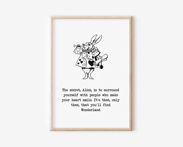 Alice in Wonderland Adventure Quote Art Print
