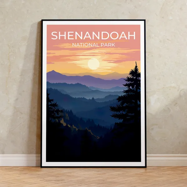 Shenandoah National Park Travel Poster, Wall Art Print