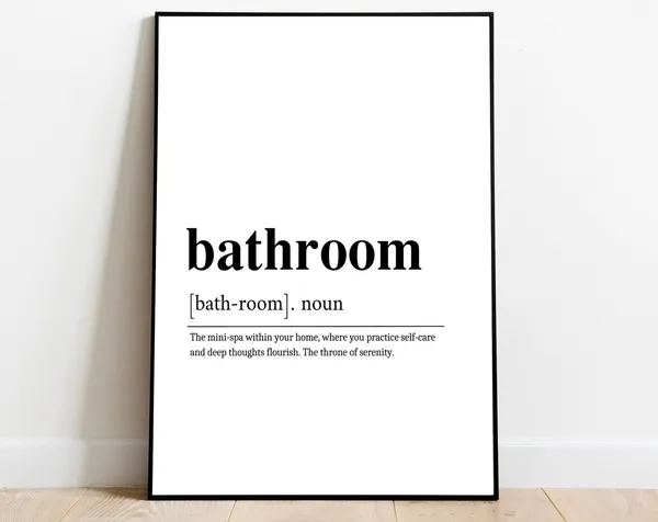 Bathroom Definition Art, Humorous Bathroom Poster