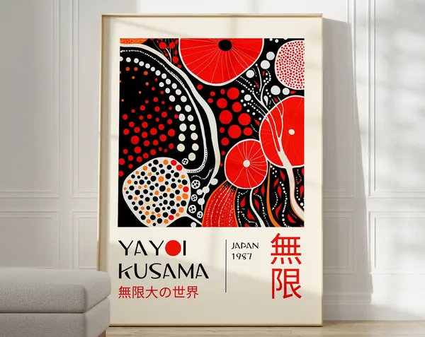 Yayoi Kusama Inspired Abstract Poster Print