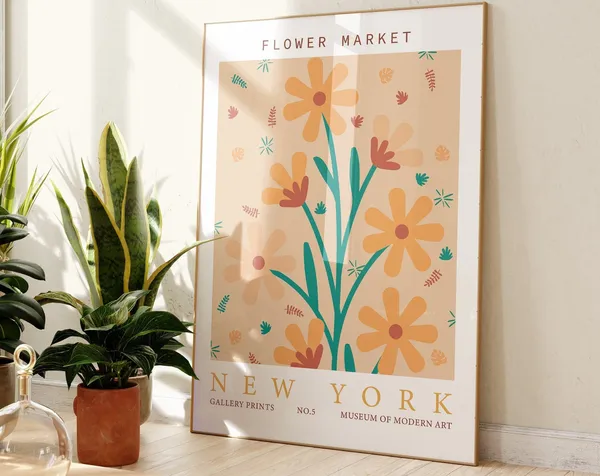 Flower Market Modern Floral Art Print