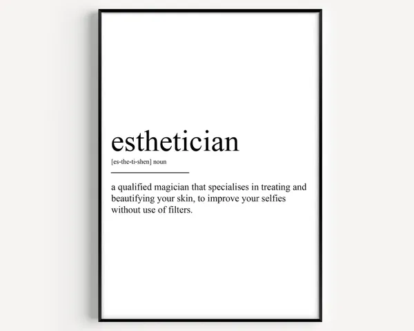Esthetician Definition, Typography Art Print