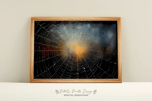 Halloween Webbing Vintage Style Wall Art Print