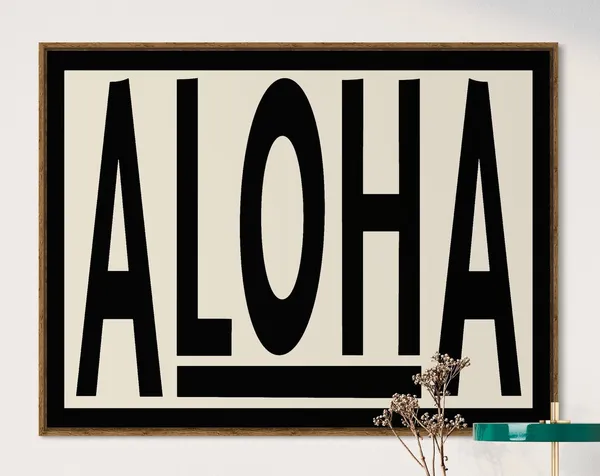 Hawaiian Aloha Modern Beach Art Print
