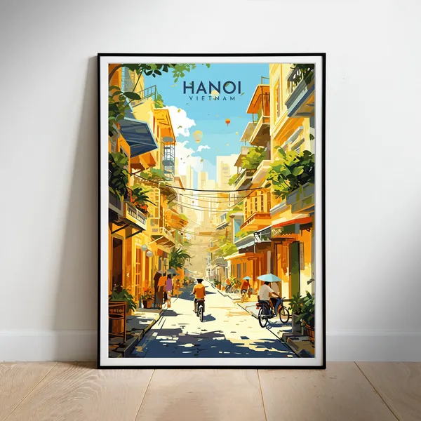 Vietnam Retro Travel Poster, Travel Poster