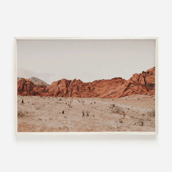 Red Rock Canyon Travel Poster, Nevada Desert Landscape