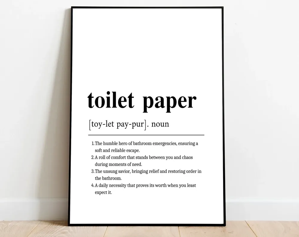 Toilet Paper Definition Bath Decor Wall Art Print