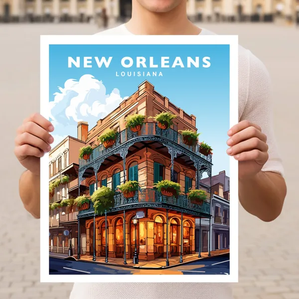 New Orleans Louisiana Travel Poster Print