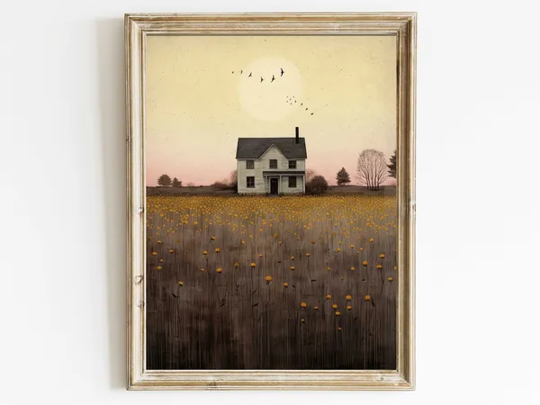 Country House Countryside Landscape Art Print