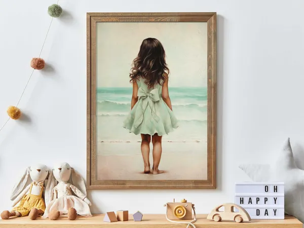 Beach Nursery Decor, Girls Room Art Print