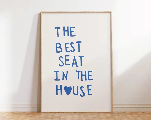 Funny Toilet Minimalist Heart Bathroom Poster
