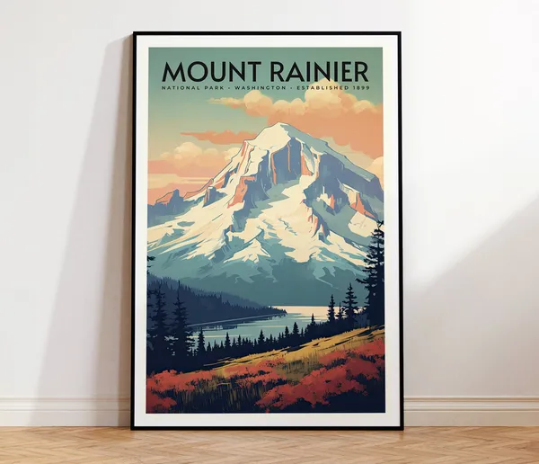 Mount Rainier National Park At Home Wall Art Print