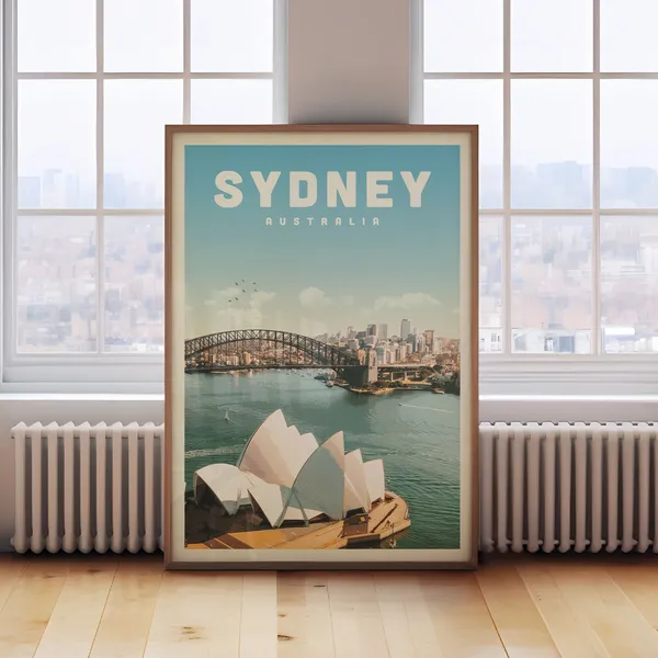 Sydney Australia Poster Print, Harbour Bridge Skyline