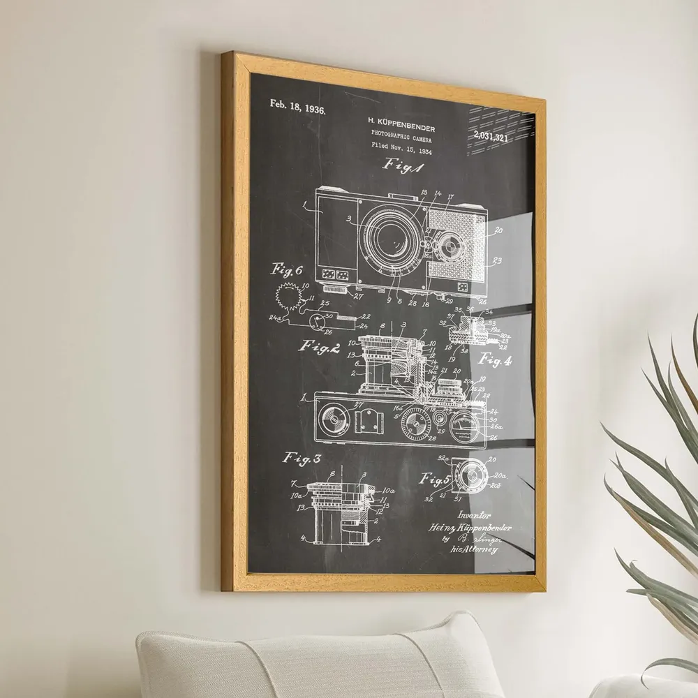 Camera Patent Poster, Photography Wall Art Print