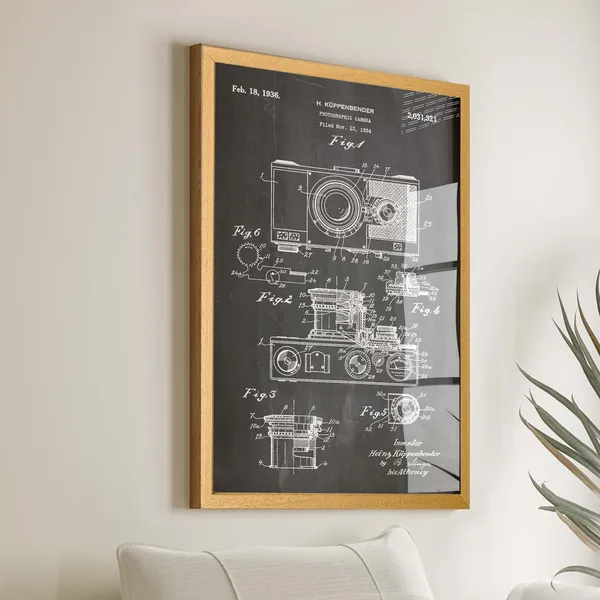 Camera Patent Poster, Photography Wall Art Print