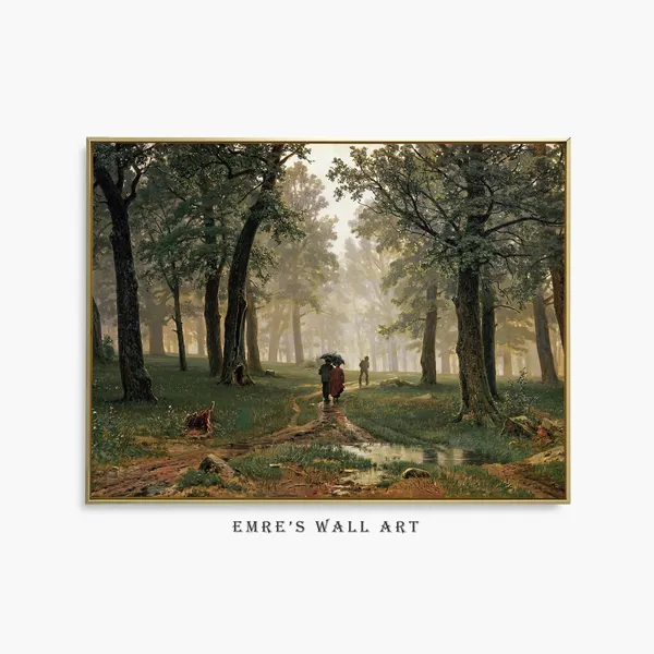 Rustic Vintage Forest Painting Landscape Art Print