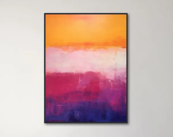 Purple And Orange Geometric Abstract Wall Art Print