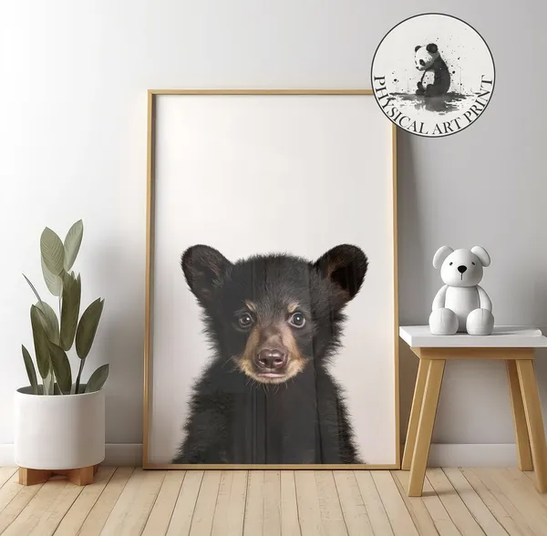 Black Bear Nursery Animal Illustration Art Print
