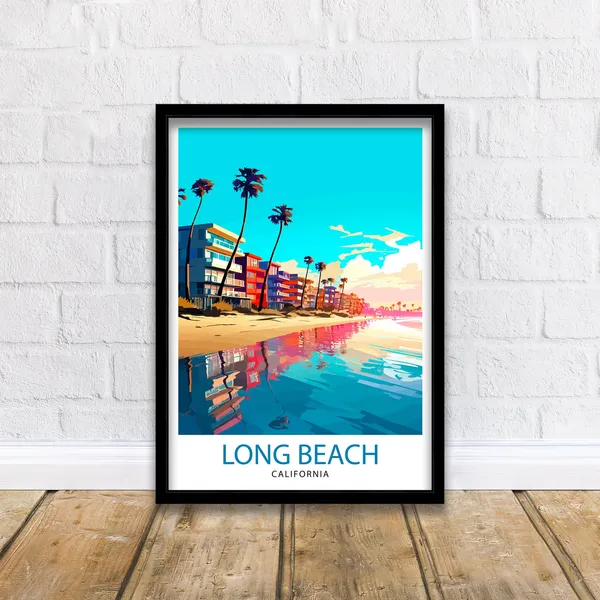 Long Beach CA Travel Poster, California Wall Decor