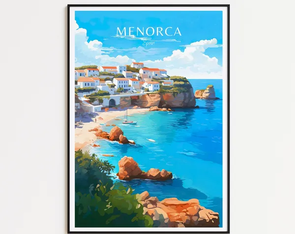 Menorca Vintage Travel Poster, Spain Travel Poster