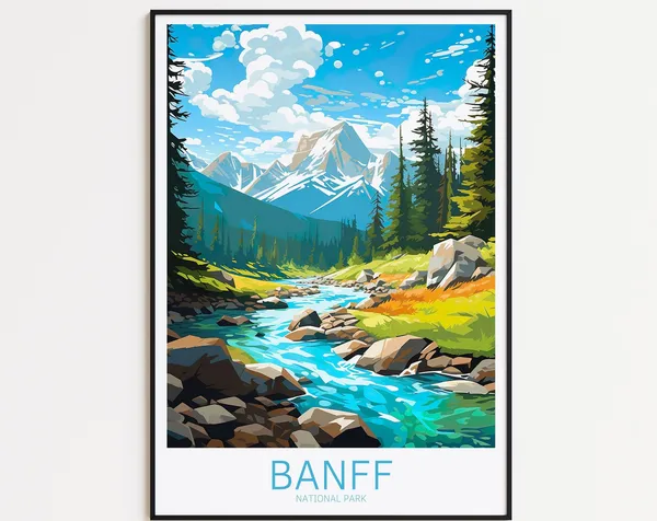 Banff Vintage Travel Poster, National Park Poster