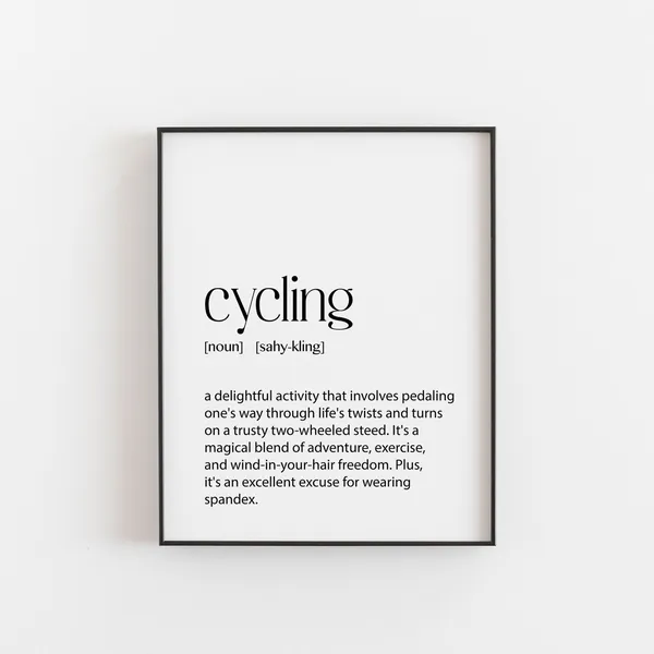 Cyclist Definition Bike Rider Art Print, Teen Room