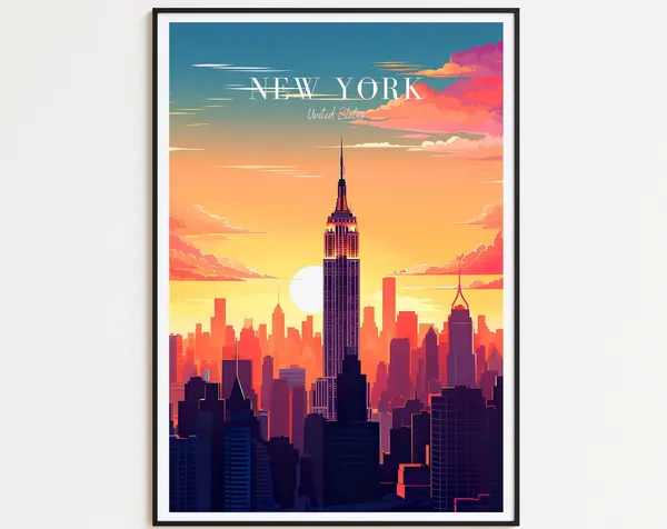 New York Travel Poster, NYC Wall Art Print