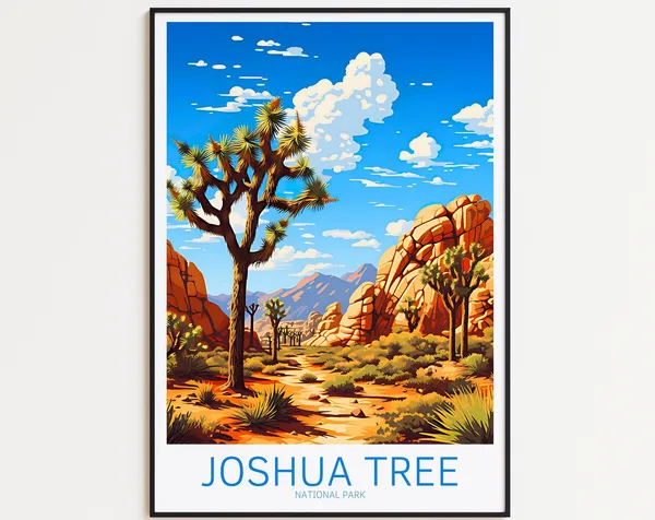 Joshua Tree Vintage Travel Poster, National Park