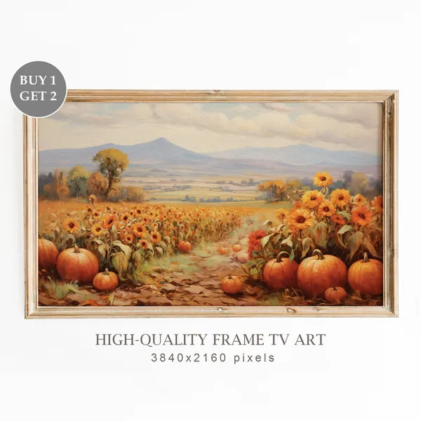 Neutral Rustic Thanksgiving Sunflowers, Pumpkin Art Print