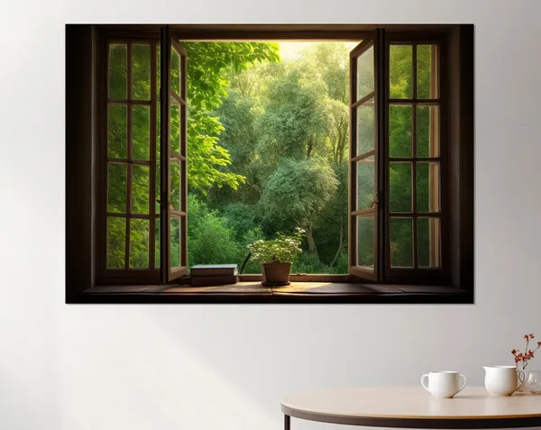 Open Window With Forest View, Forest Art Print
