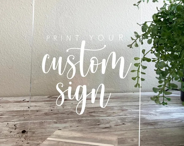 Custom Acrylic Sign, Minimalist Personalizable Plaque