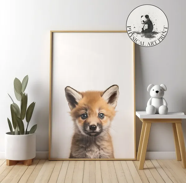 Baby Fox Animal Illustration, Nursery Decor Art Print