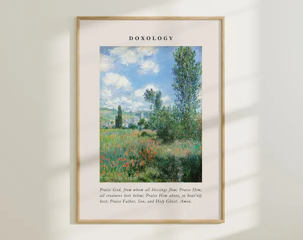 Doxology Hymn Vintage Christian Art Print