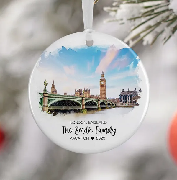 London England Personalized Watercolor Travel Poster
