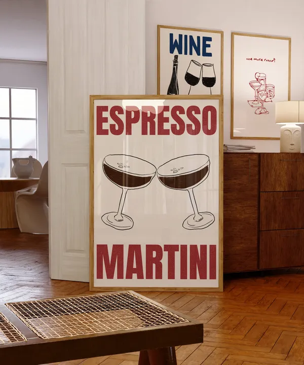 Espresso Martini Cocktail Print, Bar Cart Decor